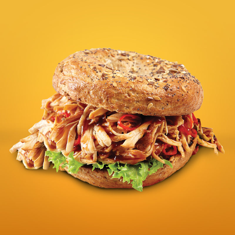 Shredded Chicken Bagel Sandwich