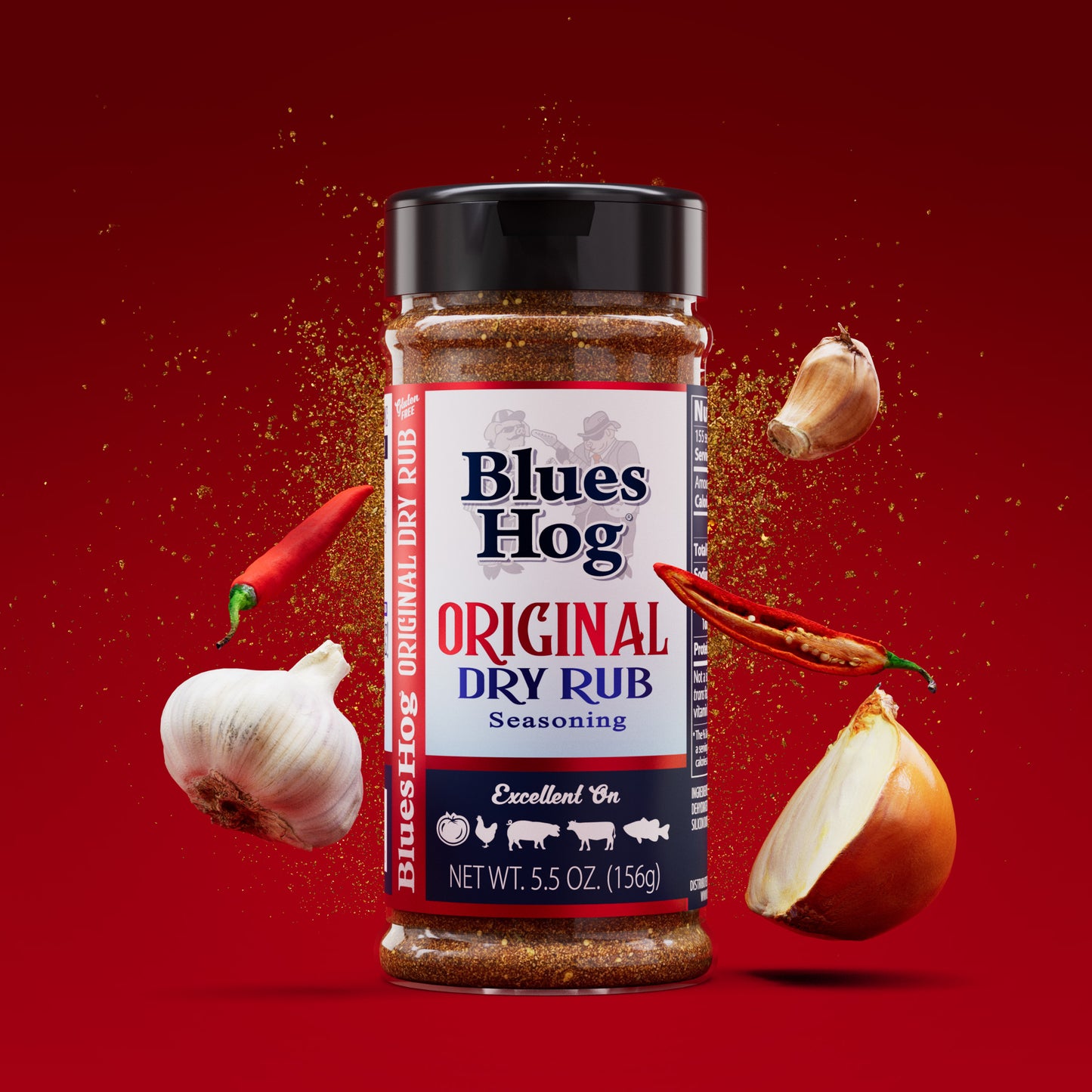 Blues Hog Original Dry Rub front image with ingredients