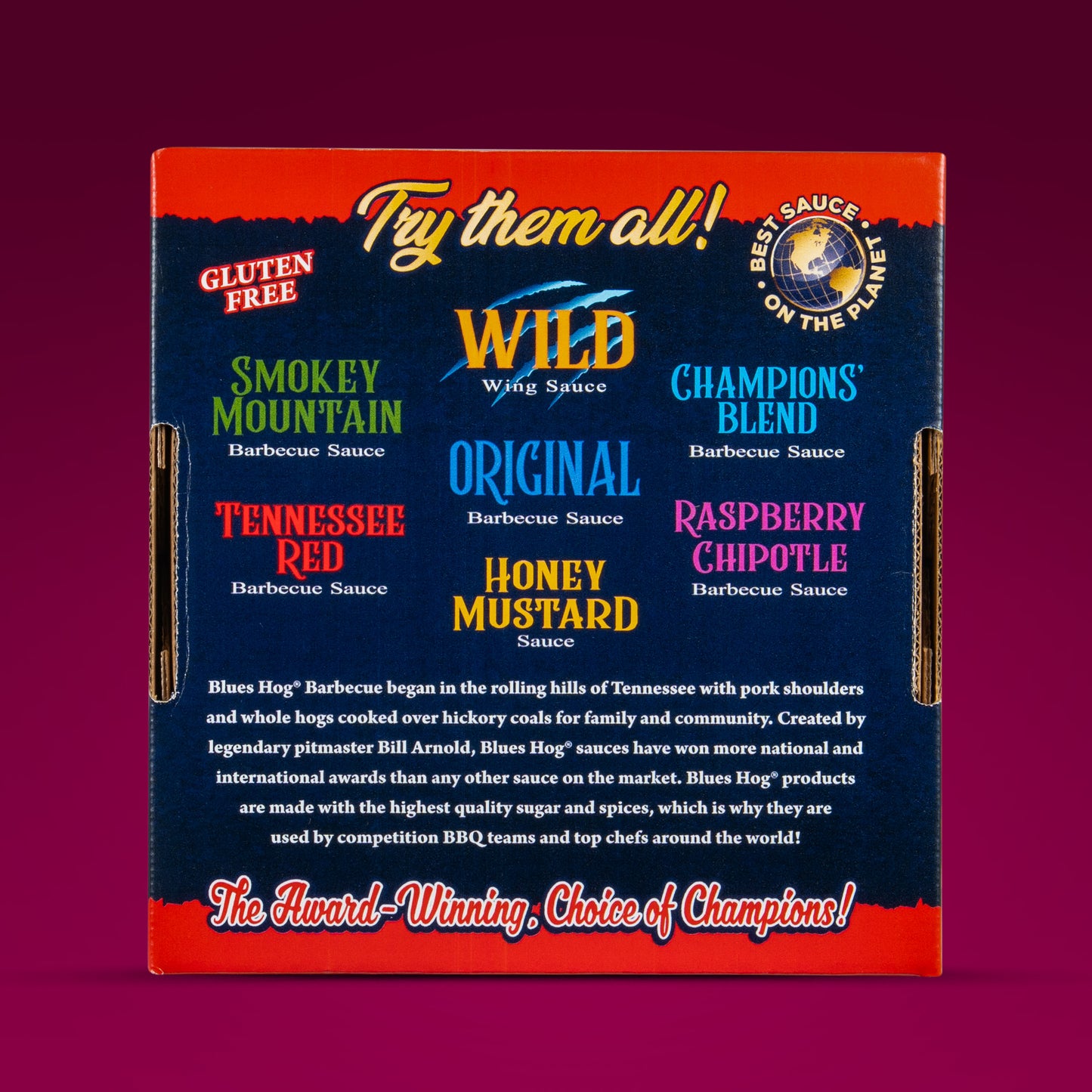 Blues Hog Sauce BBQ Box  Raspberry Chipotle & Smokey Mountain Variety Pack - Blues Hog
