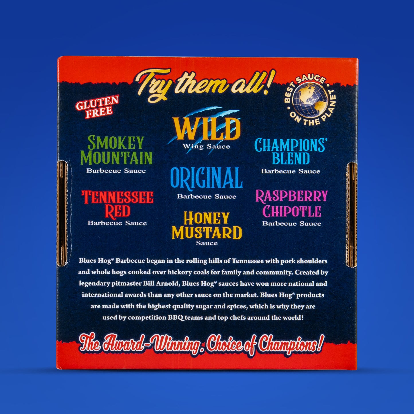 Blues Hog Sauce BBQ Box - Original & Tennessee Red BBQ Sauce Variety Pack - Blues Hog